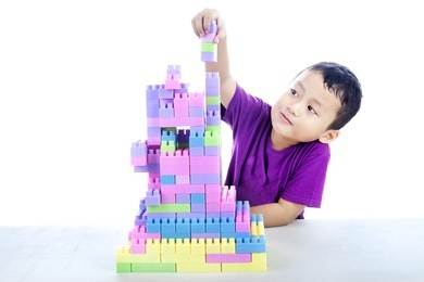 a children building blocks toy. can be used for building blocks of a nation concept.