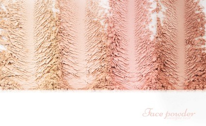 face powder. smears of foundation for face. cosmetic smear. isolated on white background