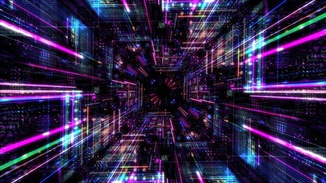 abstract digital virtual city. scanning city for hackers attack concept. software developer, programming, binary computer code with technology and connection concept. 3d render