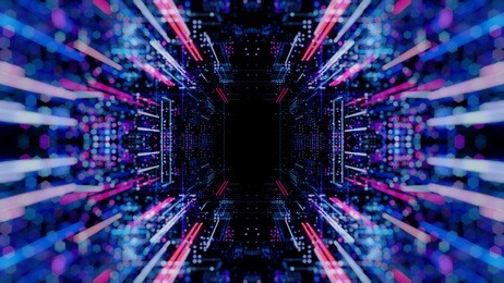 data transfer and future technology, cyber security concept background, abstract hi speed digital internet. motion blur. abstract technology and cyber space environment 3d render