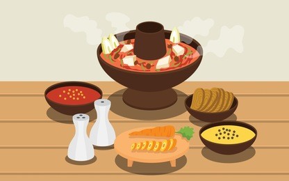 hotpot and ingredients