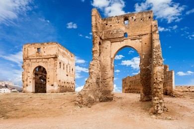 the marinid tombs or merenid tombs are a few giant tombs in fes. marinid tombs is located on the hill above fes, morocco.
