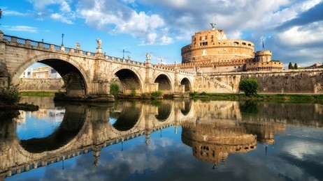 castel sant angelo or mausoleum of hadrian in rome italy, built in ancient rome, it is now the famous tourist attraction of italy. castel sant angelo was once the tallest building of rome.