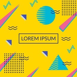 memphis style cover, banner, card, poster template with geometric patterns and shapes. abstract fashion design. vector illustration.