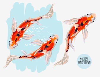 beautiful  vector tropical summer pattern background with koi fish. perfect for wallpapers, web page backgrounds, surface textures, textile.
