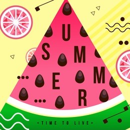summer cards. beautiful summer posters with watermelon. bright banner. trendy texture. journal cards. vector summer banner.