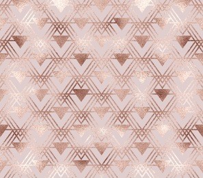 elegant rose gold geometric seamless pattern with triangle tiles in art deco style.
