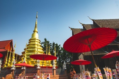 wat phan tao buddhist temple in chiang mai  thailand