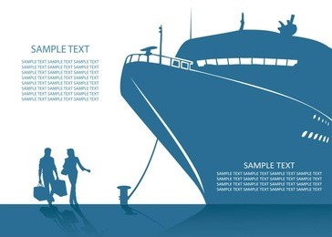 cruise ship background - vector illustration