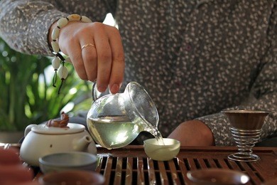 traditional tea ceremony serving by tea master