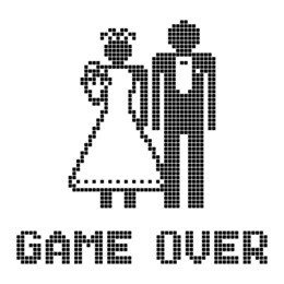 funny wedding symbol - game over