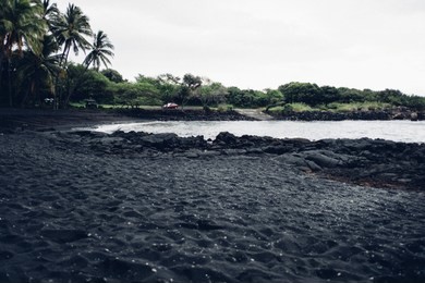 black sand beach