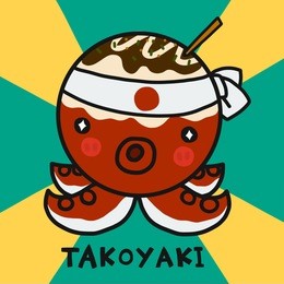 japanese food takoyaki octopus cartoon vector illustration doodle style