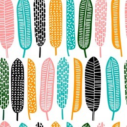 abstract seamless pattern with tropical leaves. hand draw texture. vector template.