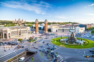 view of the center of barcelona. spain