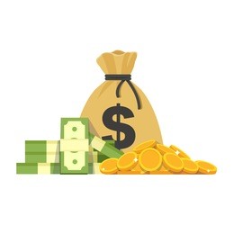 money bag icon, moneybag flat simple cartoon illustration. vector illustration