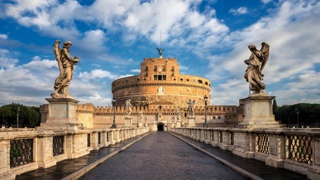 castel sant angelo or mausoleum of hadrian in rome italy, built in ancient rome, it is now the famous tourist attraction of italy. castel sant angelo was once the tallest building of rome.