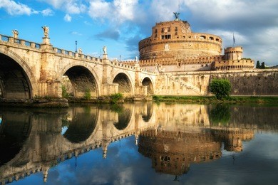 castel sant angelo or mausoleum of hadrian in rome italy, built in ancient rome, it is now the famous tourist attraction of italy. castel sant angelo was once the tallest building of rome.