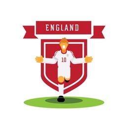 number ten england captain soccer player celebrate with team badge