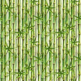 green bamboo forest seamless pattern on white background. watercolor hand drawn botanical illustration. print for textile, wallpaper, wrapping