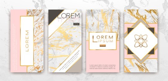 gold, black, white marble template, artistic covers design, colorful texture, realistic cube, backgrounds. trendy pattern, graphic poster, geometric brochure, cards. vector illustration.