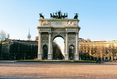 arch of triumph (arco della pace), park sempione milan, italy