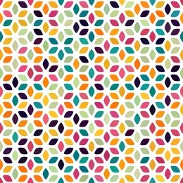 orange green red yellow pink goldenrod mustard spot seamless pattern on white. round diamond flower background. abstract floral geometric texture for prints, textile, fabric, package, wrapping, cover
