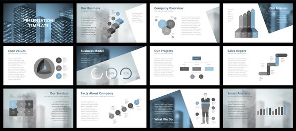business presentation templates. vector infographic elements for company presentation slides, corporate annual report, marketing flyers, leaflets and brochures, banners and web design.