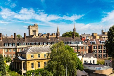 panoramic aerial view of oxford in a beautiful summer day, england, united kingdom