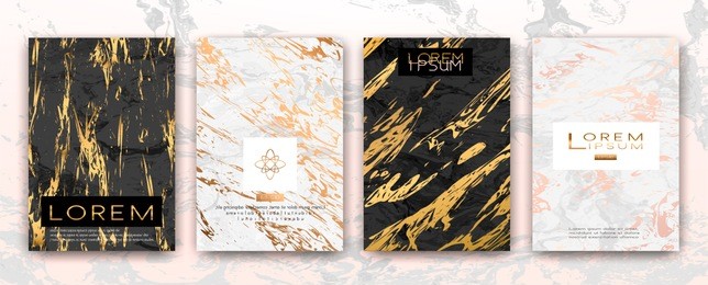 gold, black, white marble template, artistic covers design, colorful texture, realistic cube, backgrounds. trendy pattern, graphic poster, geometric brochure, cards. vector illustration.