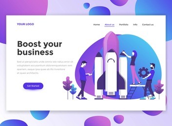 landing page template of boost your business. modern flat design concept of web page design for website and mobile website. easy to edit and customize. vector illustration
