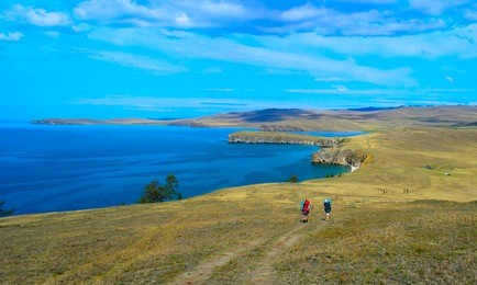 traveling along lake side of baikal