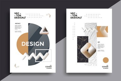 creative design poster with graphic geometric art shapes. minimal bright backgrounds for flyer, cover, brochure. vector template