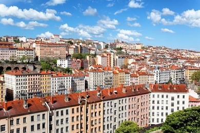 lyon district in summer, france