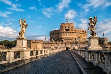 castel sant angelo or mausoleum of hadrian in rome italy, built in ancient rome, it is now the famous tourist attraction of vatican. castel sant angelo was once the tallest building of vatican.