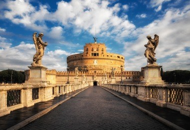 castel sant angelo or mausoleum of hadrian in rome italy, built in ancient rome, it is now the famous tourist attraction of italy. castel sant angelo was once the tallest building of rome.