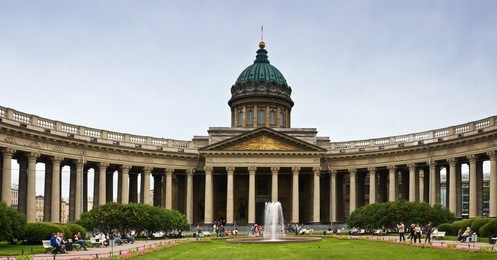 kazan cathedral or kazanskiy kafedralniy sobor in saint petersburg