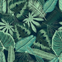 hand drawn tropical seamless pattern wallpaper of tropical plant. eps8