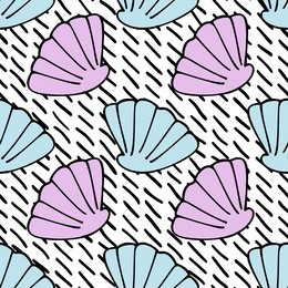 seamless vector shells pattern