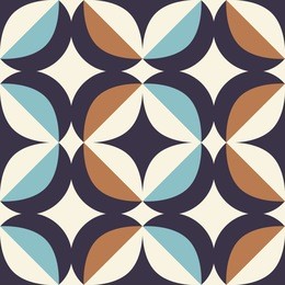 seamless retro pattern in scandinavian style with geometric elements