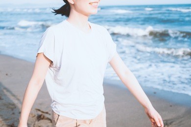 woman on the beach