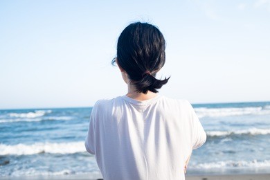 woman on the beach
