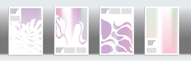 holographic cover. tropical flyer on rainbow background.  fluid poster design.  brochure foil design. holo backdrop. stylish vector cover design.  abstract gradient vintage texture.