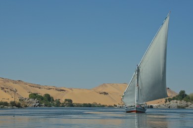boats with tourists in the area of iv nile cataracts near aswan
