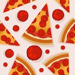 pizza seamless pattern italian cuisine background.