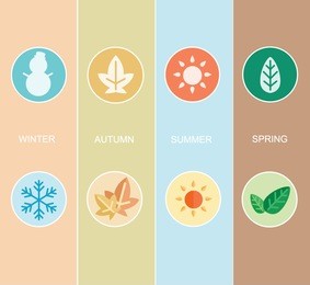 two sets of four seasons icons.