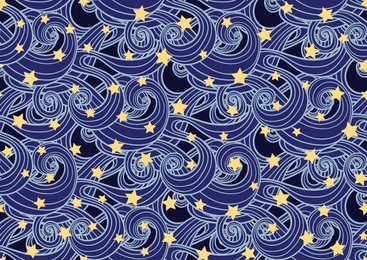 seamless pattern with stars and clouds, night sky