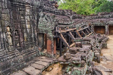 banteay kdei temple in angkor, siem reap, cambodia.