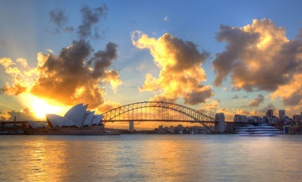sydney harbour with opera house and bridge