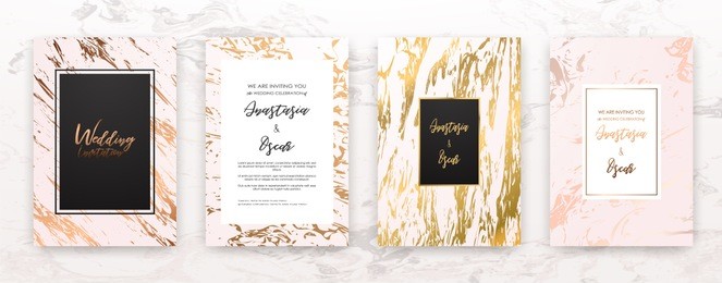 gold, black, white marble template, artistic covers design, colorful texture, realistic cube, backgrounds. trendy pattern, graphic poster, geometric brochure, cards. vector illustration.